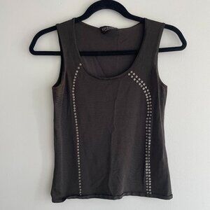 dark khaki tank with metal details
